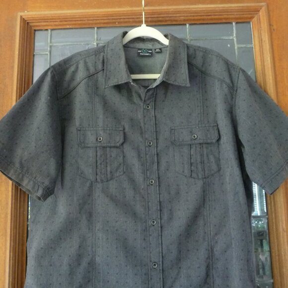 BURNSIDE GRAY SHORT SLEEVE SHIRT SIZE XXL 2XL - Picture 2 of 7